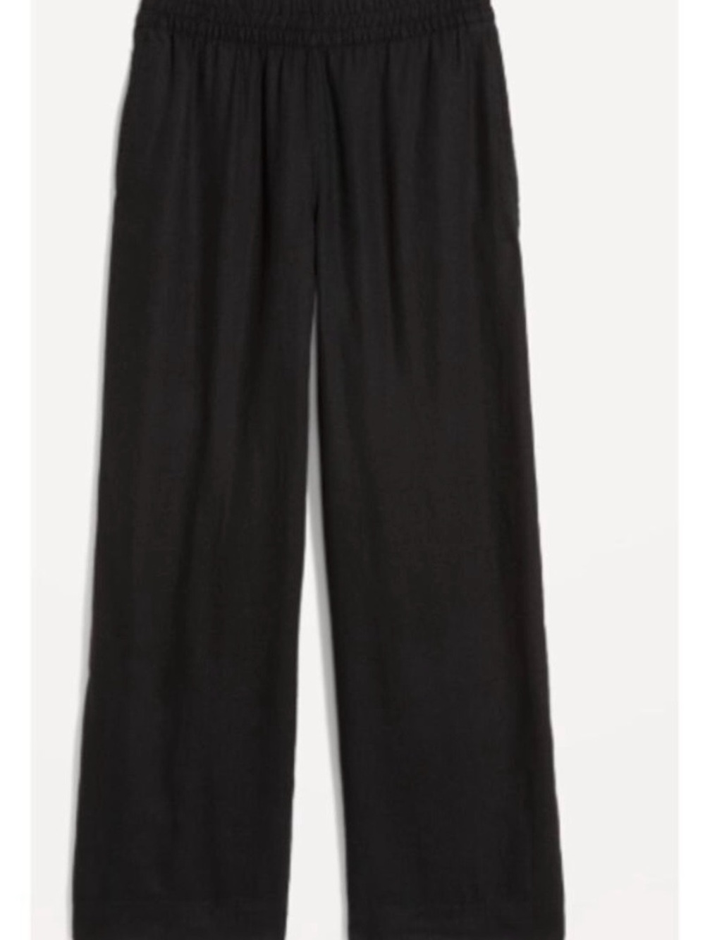 NWT Linen Blend High Rise Wide Leg Pants Comfort Waistband Women’s Large Black - Picture 2 of 12